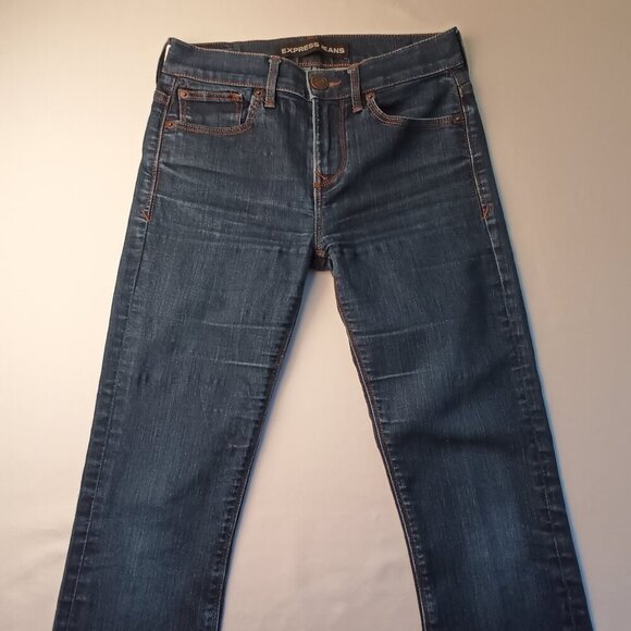 Express Denim Jeans Size 0 Skinny Mia Mid Rise Medium Wash - Picture 2 of 9